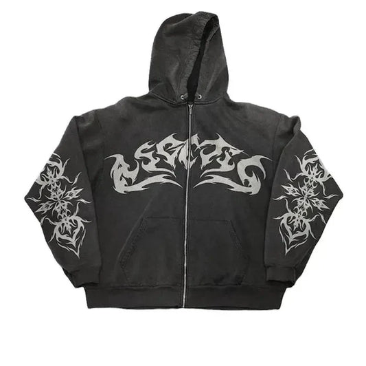 Off-Beat™ | Vintage Flame Zip-Up Hoodie